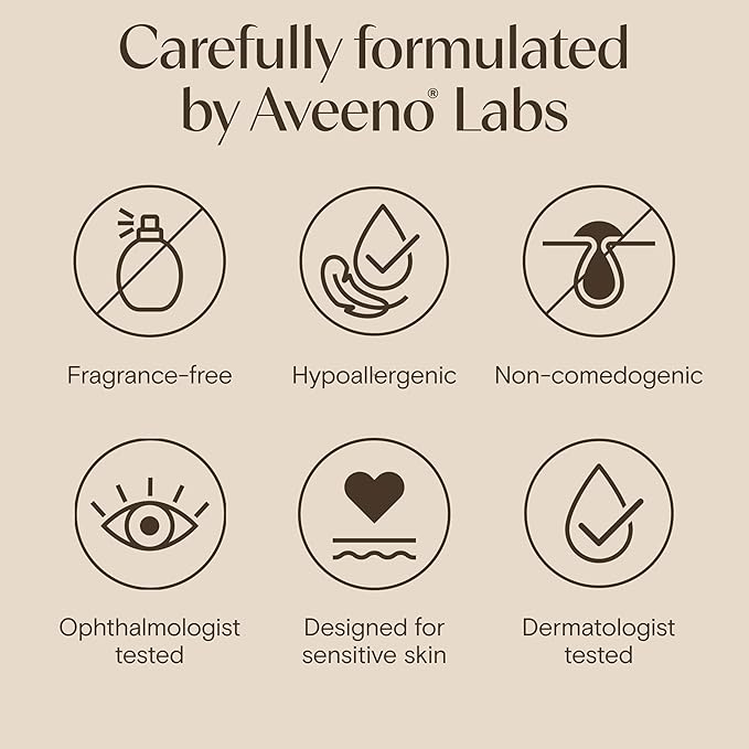 Aveeno Calm + Restore Foaming Cleanser for Sensitive Skin, Daily Face Wash Gently Removes Makeup & Cleanses Skin with Soothing Oat, Feverfew & Hyaluronic Acid, Fragrance-Free, 7.8 fl. oz