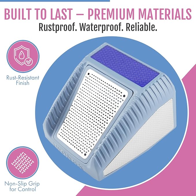 Wonex U.S. Patented 3-in-1 Foot Scrubber – No-Bend Callus Remover, Nano Glass Buffer & Polisher for Smooth Feet – Ideal for Senior Aids, Pregnancy Must-Haves, Back & Knee Surgery Recovery Gift (Grey)