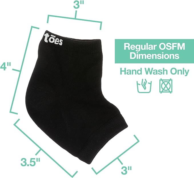 ZenToes Moisturizing Socks for Cracked Heel Treatment, Vitamin E, Olive Oil and Jojoba Oil Heel Socks, Stocking Stuffers for Women, Spa Self Care Gifts for Women (Cotton Black, Regular)