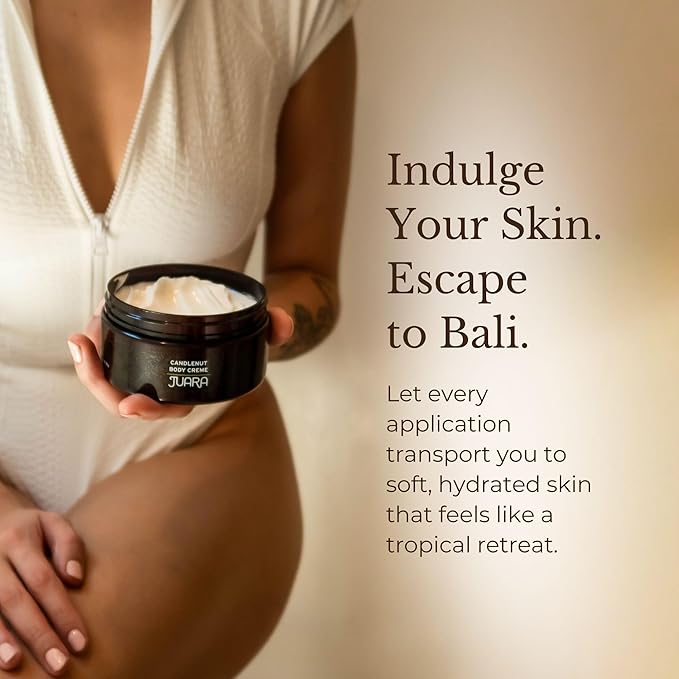 Juara Candlenut Body Cream for Dry Skin - Moisturizing Body Lotion with Natural Oils & Butters - Hydrating Daily Moisturizer - 7.5 oz