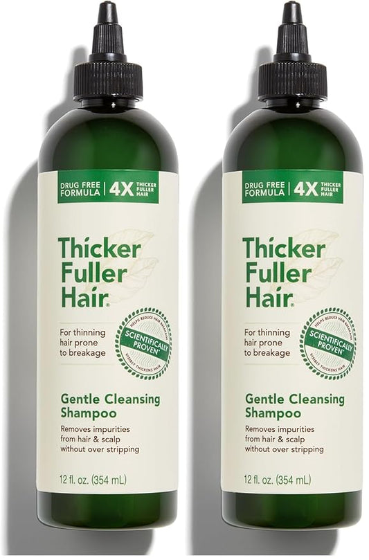Thicker Fuller Hair Gentle Cleansing Shampoo Advanced Thickening Solution 12oz - Removes Impurities, Fortifies Hair And Reduce Breakage (Pack of 2)