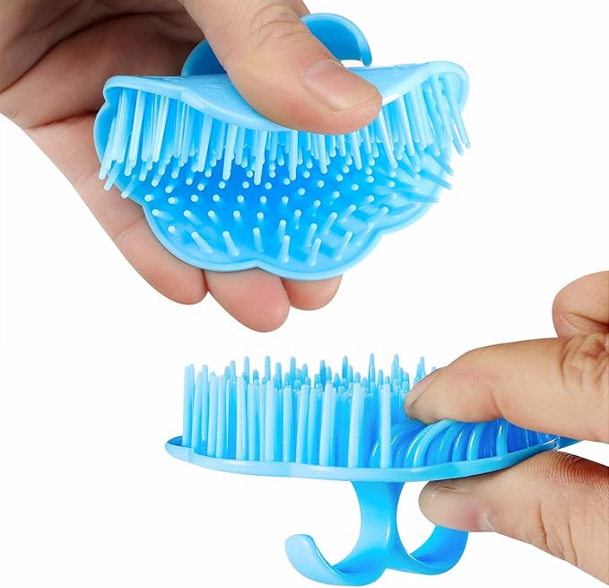 Hair Scalp Exfoliator Brush Dandruff Cleaning Brush, Flexible Scalp Massager Brush, Shower Scalp Shampoo Brush for Home, Office, Travel and Pets 2-Pack