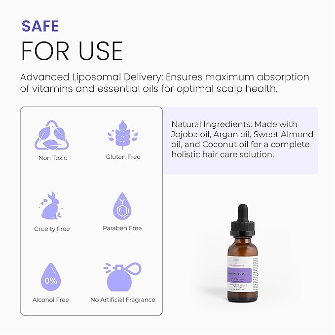 Treatment Oil for Dry Damaged Hair Scalp Stimulator with Castor Oil & Rosemary Lightweight Leave-in treatment for Frizz & Dry Scalp Hair We Come Made in USA (1 fl.oz/ 30 ml)