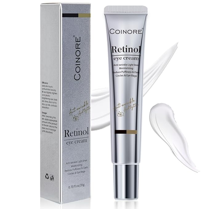 Retinol Under Eye Cream - Cream for Men & Women, Dark Circles, Puffiness & Wrinkles, Anti-Aging Eye Cream for Fine Lines, 0.7 Fl Oz