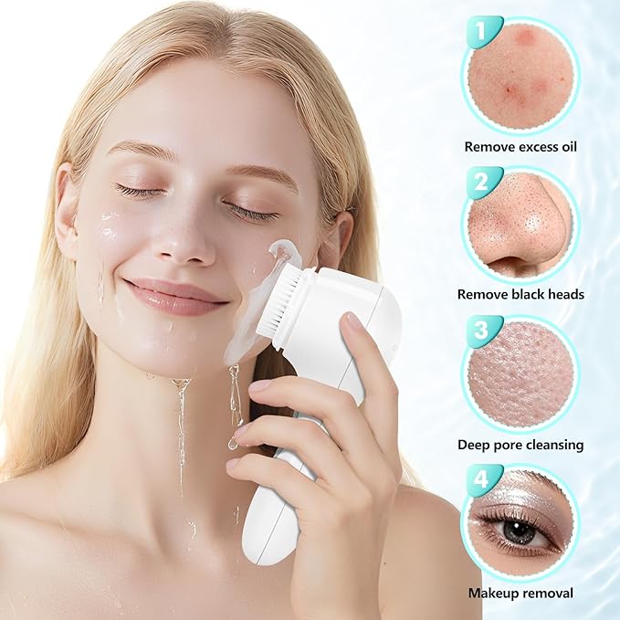 Clarisonic Aria Sonic Facial Cleansing Brush for Deep Cleaning & Anti-Aging, Waterproof Electric Face Wash System for All Skin Types (White)