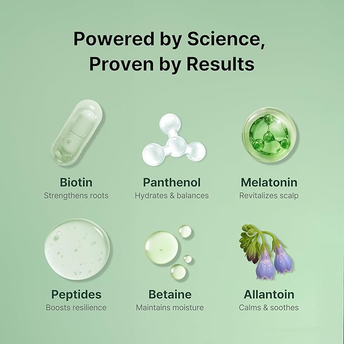 Korean Scalp Intensive Hair Growth Serum｜Biotin & Panthenol Leave-In Ampoule for Hair Loss, Thinning Hair, Scalp Hydration & Strengthening (2.02 fl oz)