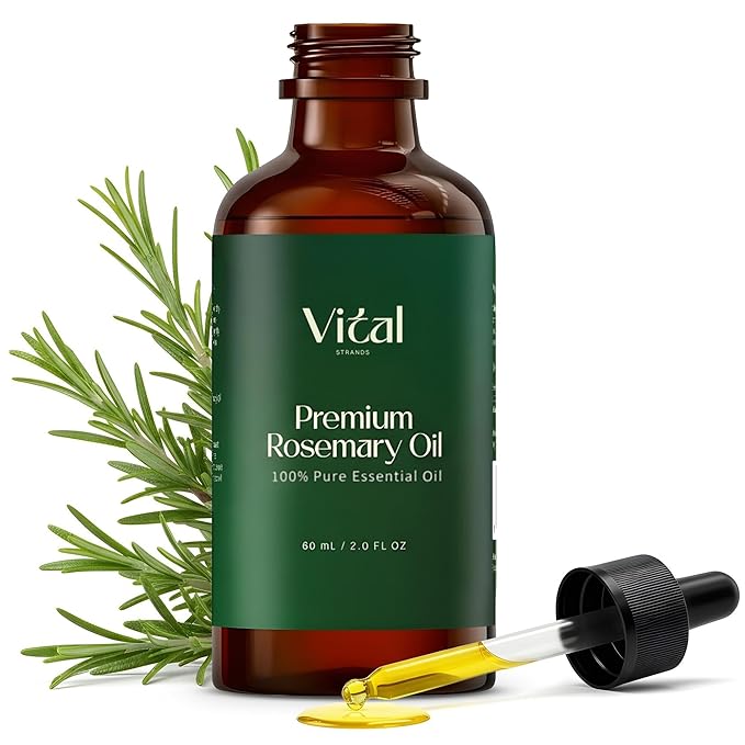 100% Pure Rosemary Oil for Hair Growth & Thicker Hair – Cold Pressed Natural Essential Oil for Women & Men, Nourishes Scalp, Strengthens Roots, Promotes Regrowth & Reduces Thinning