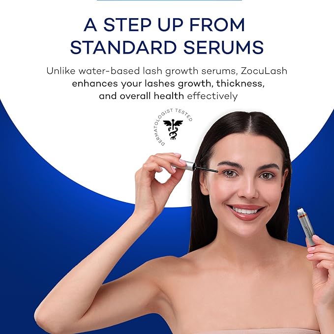 Zocular ZocuLash Eyelash Serum - Safe, Effective Eyelash Growth Serum for Daily Use - 2.5 mL