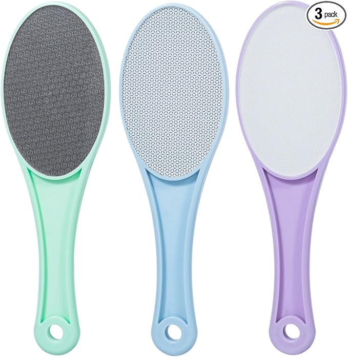 3 Pack Nano Glass Foot File Callus Remover for Feet, Double Sided Foot Scrubber, Dead Skin Remover, Hygienic Pedicure Tool, Hair Eraser for Softer and Smoother Feet and Hands,Green Blue Purple