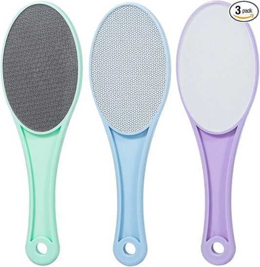 3 Pack Nano Glass Foot File Callus Remover for Feet, Double Sided Foot Scrubber, Dead Skin Remover, Hygienic Pedicure Tool, Hair Eraser for Softer and Smoother Feet and Hands,Green Blue Purple
