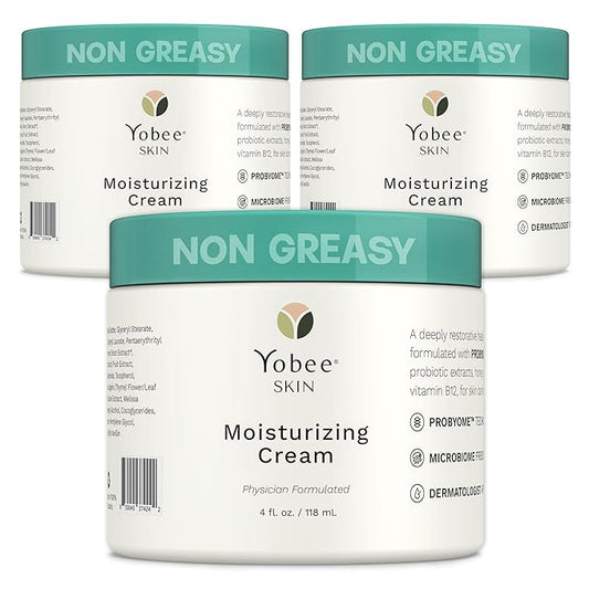 Yobee Body & Face Moisturizing Cream for Dry, Sensitive Skin | Probiotic extracts, Honey, Turmeric, Vitamin B12, Ceramides, Shea Butter | Fragrance Free | For Kids & Adults (3)