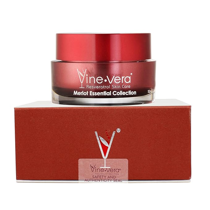 Vine Vera Merlot Facial Peeling Gel - Face and Body Scrub - Exfoliating Gel for Dry, Sensitive, Mature Skin - Face Peel with Resveratrol - 1.69 Fl Oz