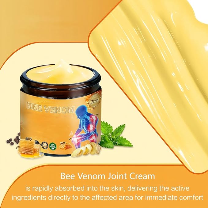 Bee Venom Joint Cream, Bee Venom Cream for Back, Knee, Waist,Back Hand,Feet & Leg Massage Caref. (2)