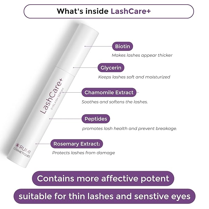 LashCare+ Eyelash Enhancing Serum For Mature Women - Longer, Thicker Lashes in 12 Weeks - For Sensitive Eyes, Natural Growth - Enhancement, Conditioner for Longer-Looking Lashes - 3 Months Supply