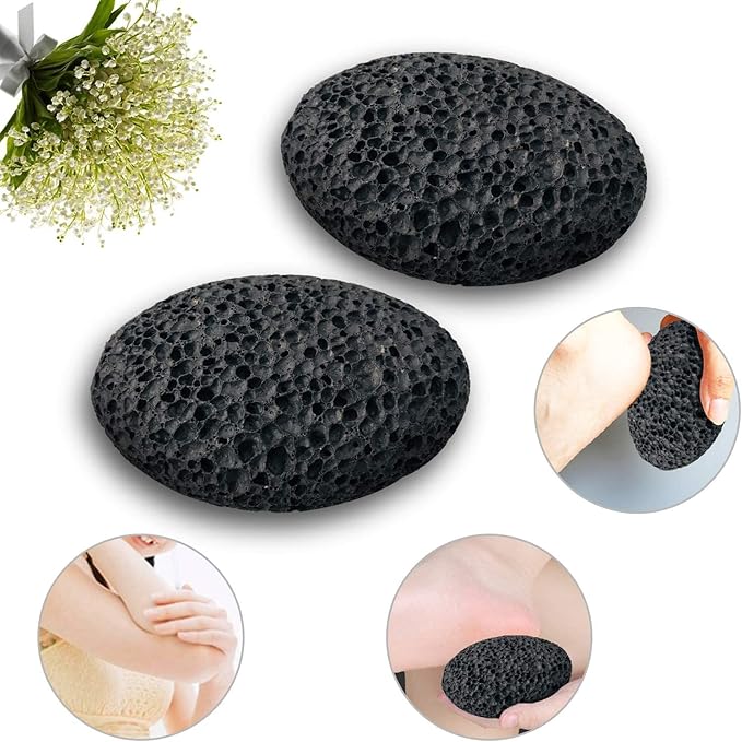 Pumice Stone for Foot, Natural Earth Lava Shower Pumice Stone Black, Exfoliating Rock for Feet, Pedicure Rocks, Stone for Skin Scrubber, Pedicure Exfoliator Tools Scrubber Health Foot Care