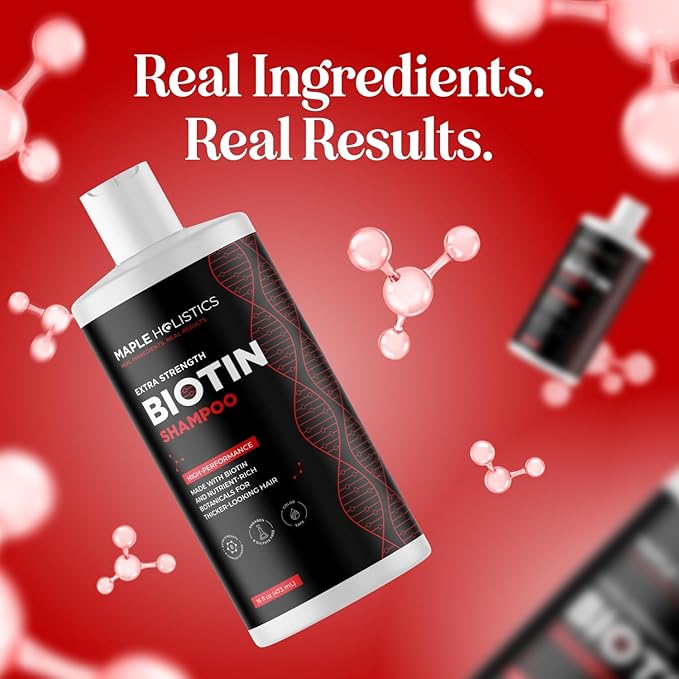 Ultra Biotin Shampoo for Thinning Hair - Extra Strength Volumizing Shampoo for Men and Women with B Vitamins and Rosemary Essential Oil - Sulfate Free Shampoo Biotin Formula for Hair and Scalp Care