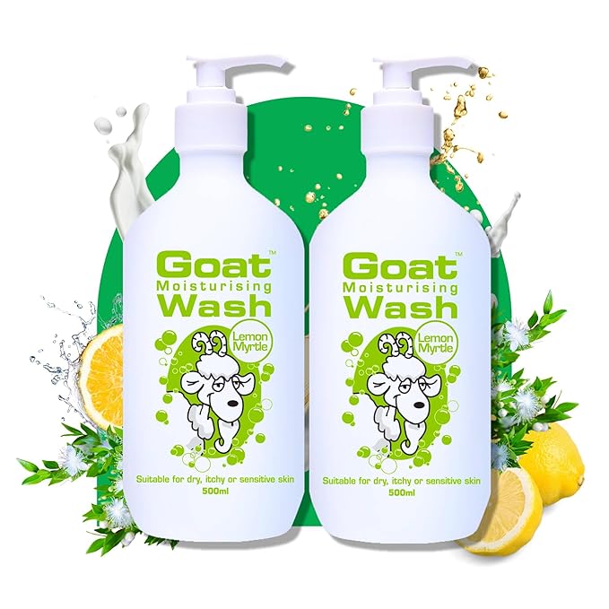 Goat Milk Soap Moisturizing Body Wash Value Duo Pack 16.9 oz - Body Wash to Revive your Skin - Lemon Myrtle