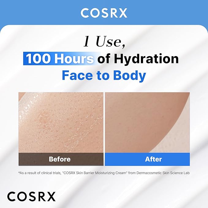 COSRX Barrier Moisturizing Cream - Body and Face Moisturizer for Dry Skin with Ceramide & Hyaluronic Acid, Unscented Hydrating Body Lotion, 15.2 fl.oz, Korean Skin Care, Stocking Stuffers
