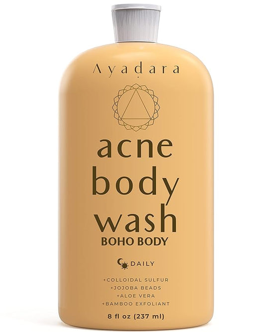 Boho Body Acne Body Wash, 8oz, Back Acne, Body Wash With Hydrating Aloe Vera that Hydrates Skin, Wash for Sensitive Skin Men and Women, 50+ Uses