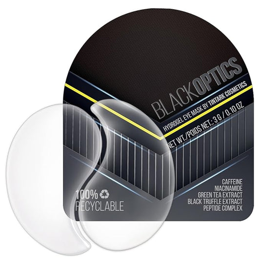 Black Optics Hydrogel Eye Patches 28 Pairs, 5-Min Revitalizing Eye Masks with Caffeine Peptides Black Truffle, Reduce Puffy Eyes Dark Circles & Wrinkles, Luxury Spa Gifts for Men & Women