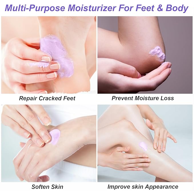 Charmonic Urea Cream 42% Plus Salicylic Acid 2%, Lavender Foot Cream for Dry Cracked Heels Treatment Knees Elbows Hands Repair Treatment, Callus Remover for Feet, Foot Lotion for Dry Cracked Feet