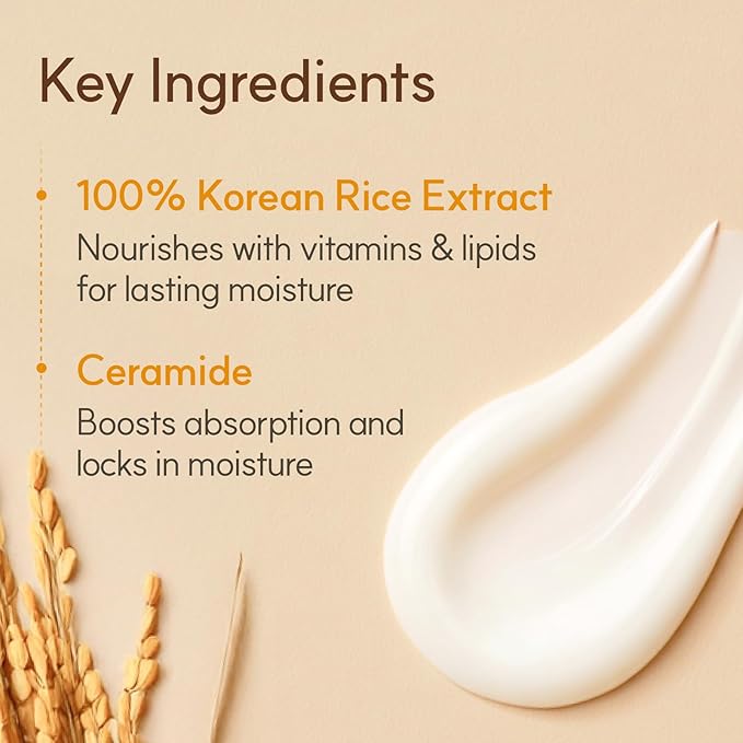 The Face Shop Rice Ceramide Cream, Hydrating Face Moisturizer, for Dry & Combination Skin, Lightweight, Fast-absorbing, 1.69 fl. oz.