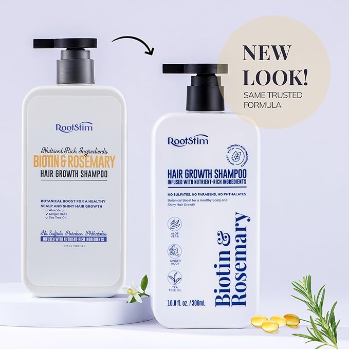 Biotin & Rosemary Shampoo for Hair Growth: Hair Loss Shampoo for Thinning Hair Infused with Nutrient Rich Ingredients for Hair thickening Sulfate Free 10 fl oz