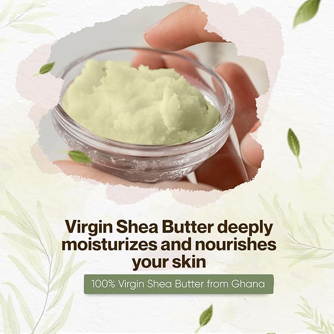 Virgin Shea Butter Raw Unrefined 1 lb – 100% Pure & Natural, Cold Pressed from Ghana, Creamy Texture with Natural Nut Aroma, for Skin, Hair Care, DIY Skincare & Beauty Recipes (Net wt: 0.45kg / 16 oz)