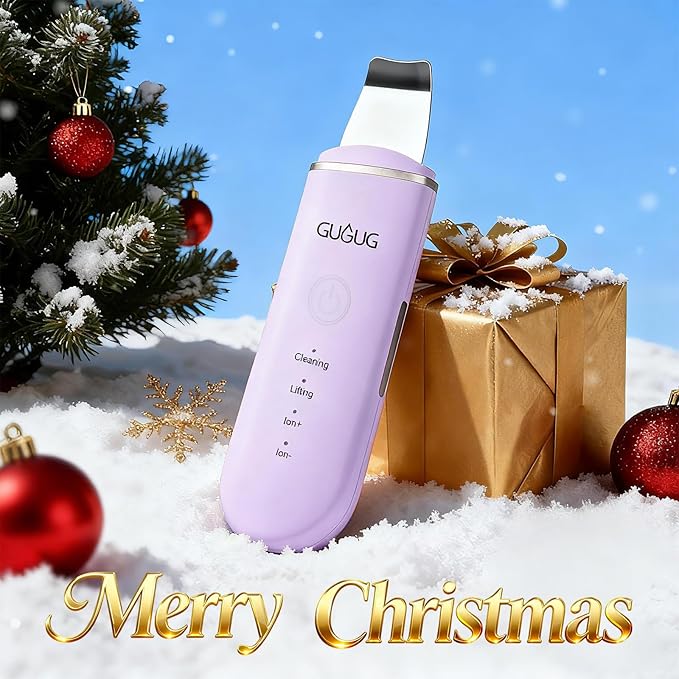 GUGUG Skin Scrubber Face Spatula Skin Spatula Pore Cleaner Blackhead Remover Tools for Facial Deep Cleansing-4 Modes, Purple