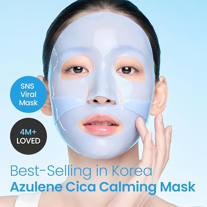 Facial Sheet Mask, 4 Sheets (30 g Each) (Azulene Cica Calming)
