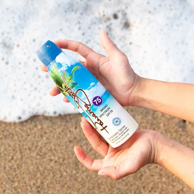 Panama Jack Continuous Spray Sunscreen - SPF 75, Broad Spectrum UVA/UVB Protection, PABA, Paraben, Gluten & Cruelty Free, Water Resistant (80 Minutes), 5.5 OZ (5.50 Fl Oz (Pack of 12))