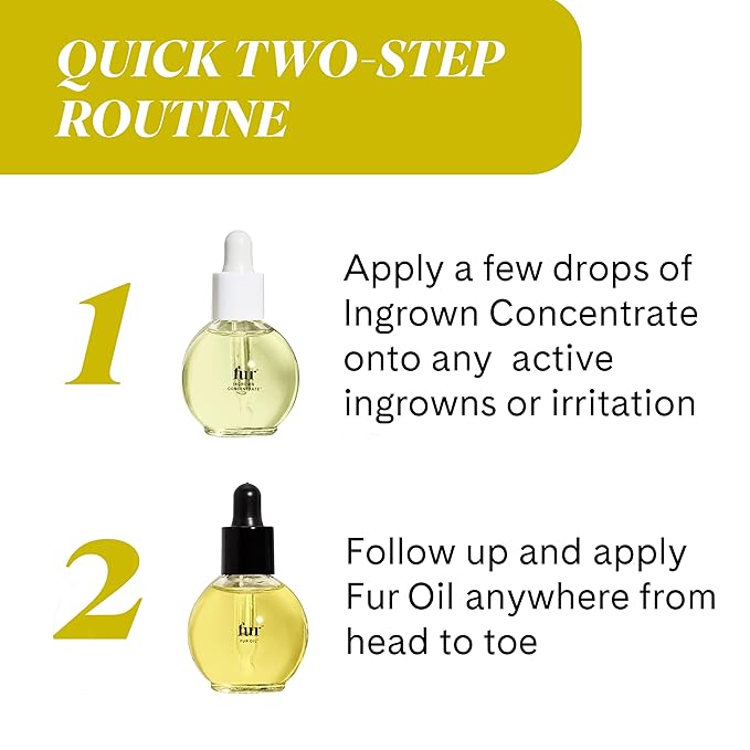 Fur Ingrown Hair Care Duo: Two-Step Preventative Treatment - Combines Oil and Concentrate - 0.5 FL oz each