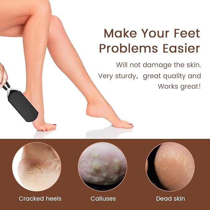 Detachable Colossal Foot Rasp Scraper Big Hole, Professional Pedicure Tool Stainless Steel Dead Skin Remover Foot Scrubber Foot Rasp Callus Remover Heels Repair for Dry and Wet Feet