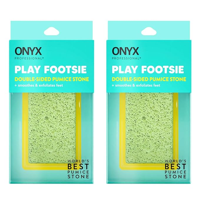 Onyx Professional 2 in 1 Pumice Stone, 100% Siliglass Callus Remover for Feet, Elbows, Knees, Dead Skin, Heels, Hands, Foot File Scrubber Exfoliator Removes Hard, Rough, Dry Skin (2 Pack)