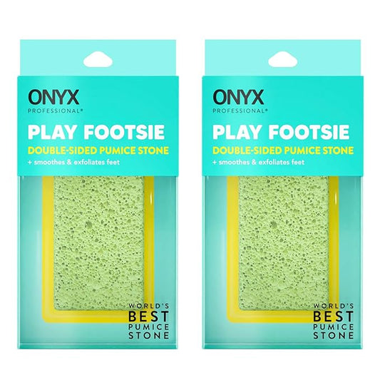 Onyx Professional 2 in 1 Pumice Stone, 100% Siliglass Callus Remover for Feet, Elbows, Knees, Dead Skin, Heels, Hands, Foot File Scrubber Exfoliator Removes Hard, Rough, Dry Skin (2 Pack)