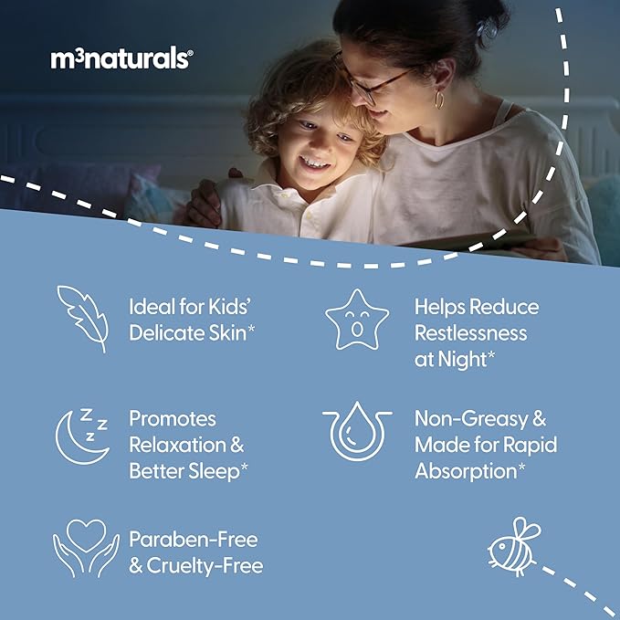 M3 Naturals Magnesium Lotion for Kids & Babies with Sensitive Skin | Unscented Formula Soothes Tired Legs, Supports Restful Night’s Sleep, Moisturizes & Hydrates Skin, 8 fl oz (237 mL)