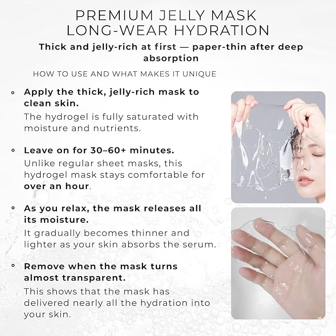 Crystal Seaweed Bio-Collagen Sheet Mask – Hydrating, Brightening & Firming Face Masks with Niacinamide, Korean Skincare Formula (5 Pack)