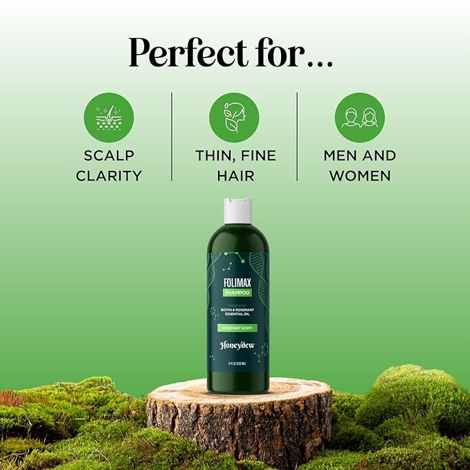 Folimax Biotin Shampoo for Thinning Hair - Volumizing Biotin Shampoo for Men & Women's Fine and Thin Hair with Zinc & Rosemary Oil - Color Safe Vegan Sulfate Silicone & Paraben Free (Rosemary Scent)