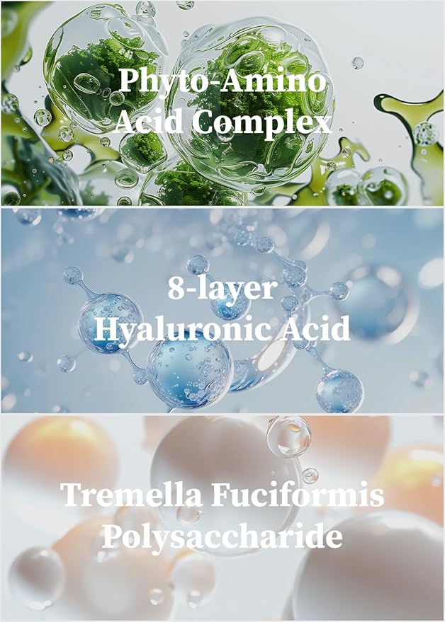 freemay Blue Moisture Ampoule Mask Deep Hydration with 8 Hyaluronic Acids & Phyto-Amino Acid Complex, Vegan Sheet Mask for Smoothing Fine Lines, Dry & Mature Skin, 10 Sheets