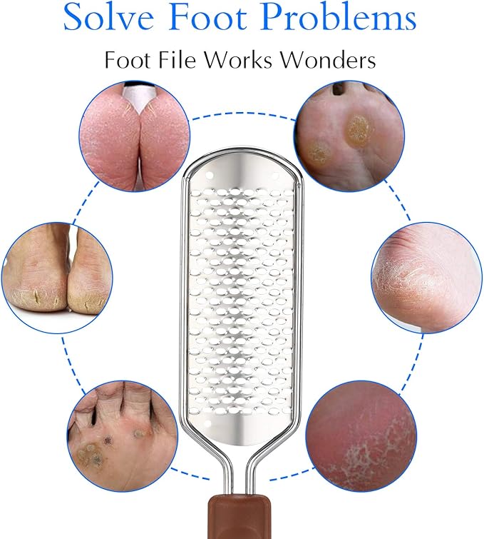 Professional Pedicure Foot File, Colossal Stainless Steel Detachable Foot Scrubber, Hard Skin Removers Pedicure Rasp for Wet and Dry Feet