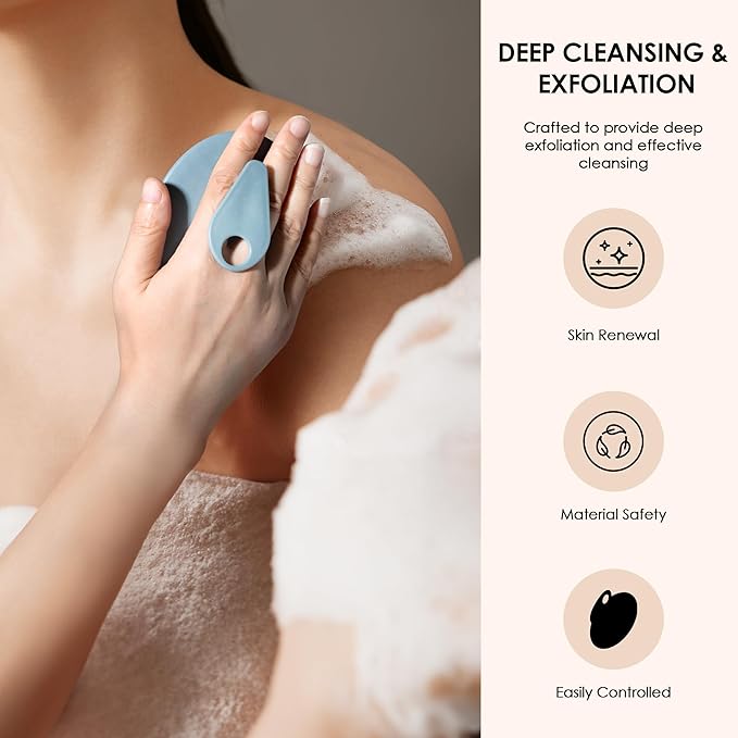 INNERNEED PP Shower Brush Body Exfoliating Scrubber, for Deep Clean Body Wash, Cellulite Treatment, Lymphatic Drainage and Blood Circulation Improvement (Pack of 2)