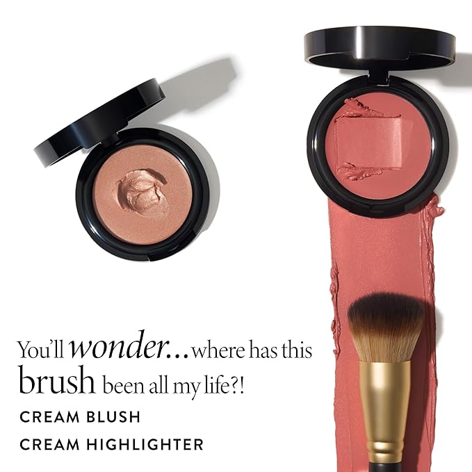 LAURA GELLER NEW YORK The Wonder Brush - Makeup Brush with Wooden Handle - Cream & Liquid Blush - Even Application and Blending