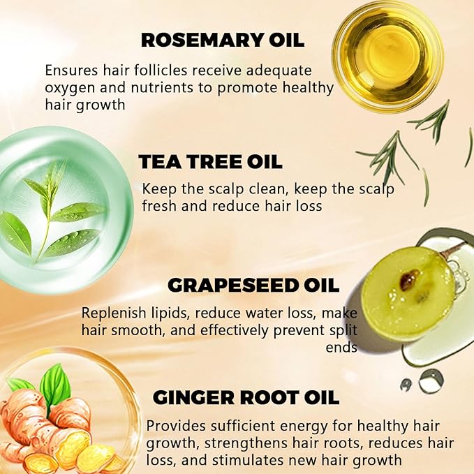 Hair Growth Oil, Botanical Scalp Oil Treatment, Plant-Based Formula Lightweight Daily Nourishment Non-greasy All Hair Types - 2 oz (2oz)