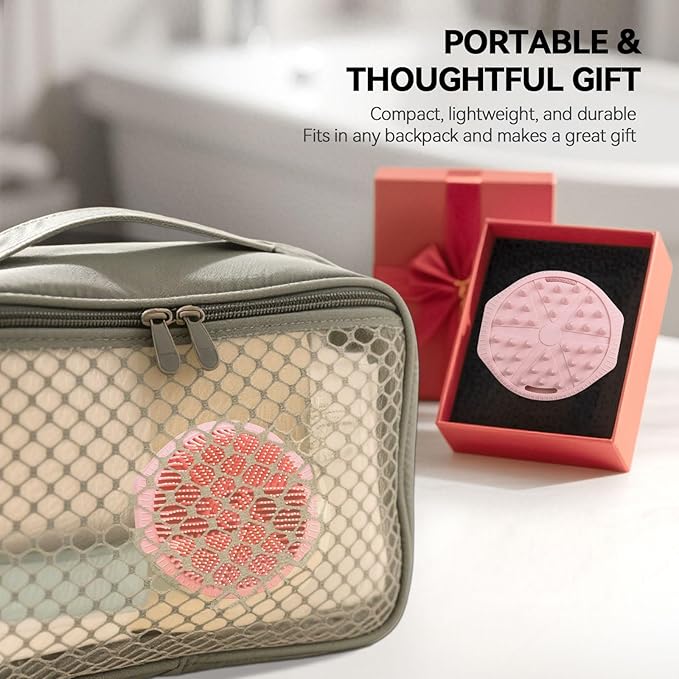 OTHIX Dual-Sided Silicone Body Scrubber -Silicone Loofah 2 in 1 Body Scrubber Exfoliator ＆ Scalp Massager for Shower, All Skin Type, Lather Well, Easy to Clean, 1pc (Pink)