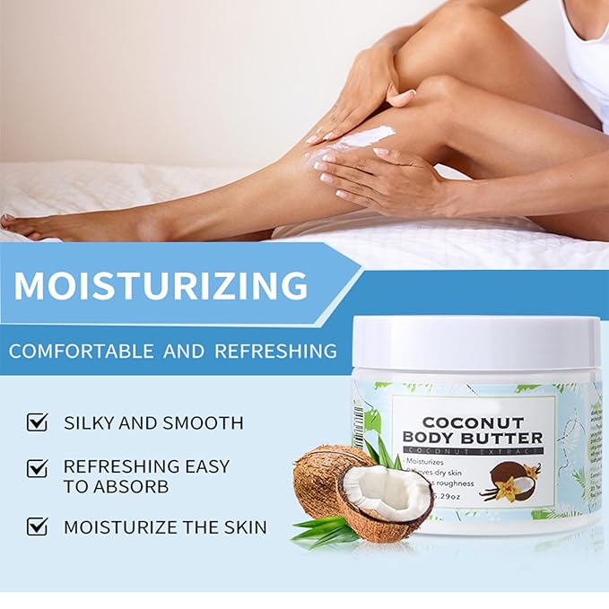 Body Lotion - Coconut Oil Formula Moisturizing Cream for Dry Skin,Deeply Moisturizes,Softens Skin,Coconut Oil for Face,Hands,Feet,Suitable for All Skin Types 5.29 oz