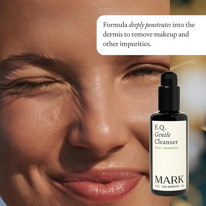 EQ Gentle Cleanser - EGCG + Quercetin - Gentle Face Wash - Cleanse & Purify Skin - For Redness & Blemishes - With Squalene Oil - Lightweight Plant-Based Formula - 4.05 fl oz