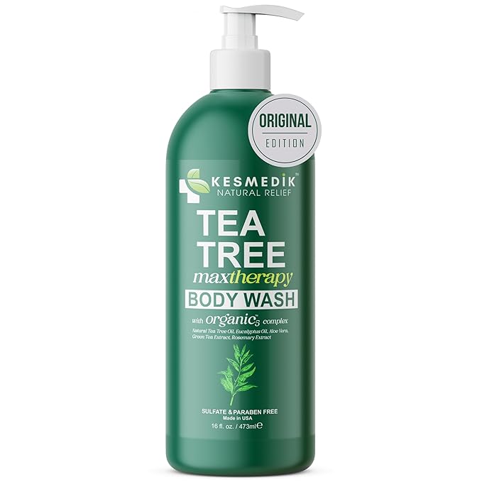 Tea Tree Oil Body Wash & Balm MaxTherapy Bundle – Cleansing & Moisturizing Duo for Dry, Itchy Skin Relief, Eczema, Ringworm, Athlete’s Foot, Jock Itch & Other Skin Irritation