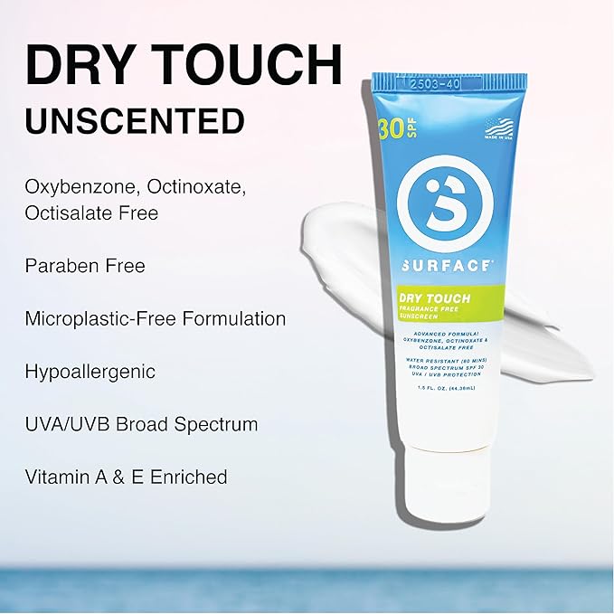 Surface Sunscreen Lotion SPF 50 for Face and Body, Natural Formula, Lightweight and Reef Friendly, Broad Spectrum UVA UVB Protection, Water Resistant Sun Care for Outdoor Use, Fragrance Free, 1.5oz