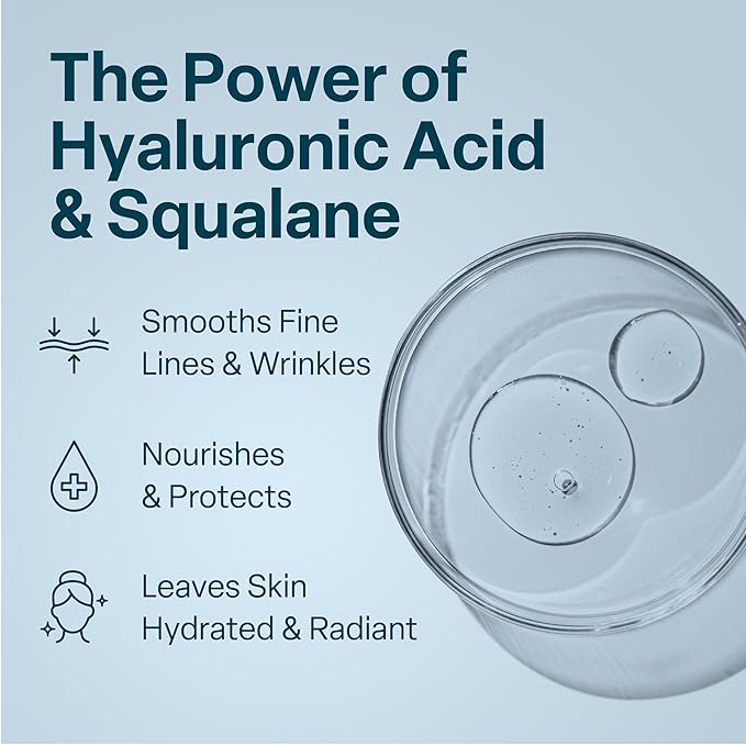 QRxLabs Plant-Based Squalane Face Moisturizer - Hyaluronic Acid Hydrating Cream - Moisturizing Face Cream Vitamin B5 & Rice Protein - Silicone-Free Cruelty-Free Body Moisturizer - 2 Fl Oz