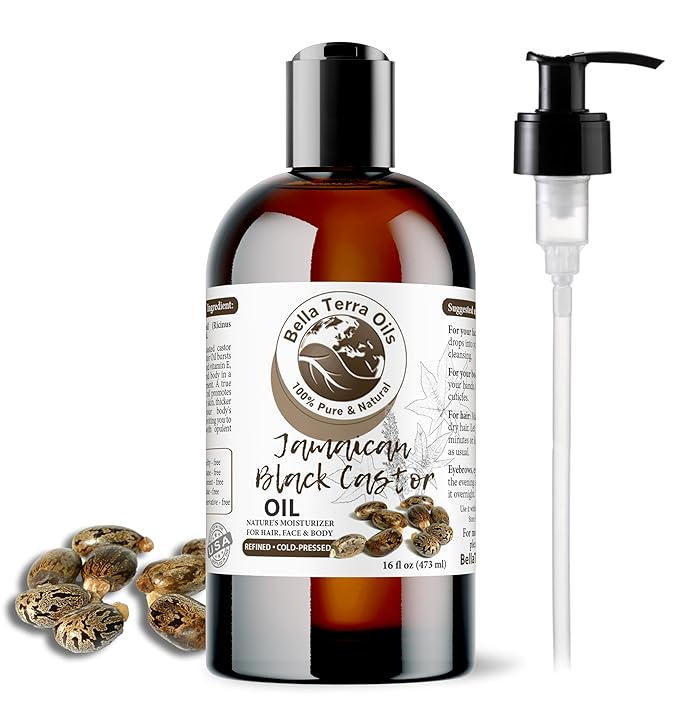 Bella Terra Oils - Black Castor Oil 16oz - A Symphony of Nutrients, Unveiling the Secret of Luxuriant Skin